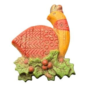 Hallmark Rooster Brooch Vintage Holiday Farmhouse Chicken Pin J23